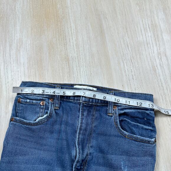 Abercrombie & Fitch High Rise Skinny Jeans Distressed Blue Denim Raw Hem 26 - Picture 14 of 16